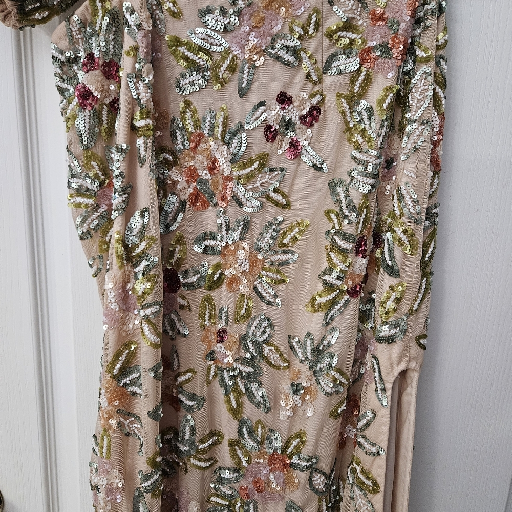 Mac Duggal One Shoulder Floral Embellished Gown SZ 8 NWT - Picture 5 of 15
